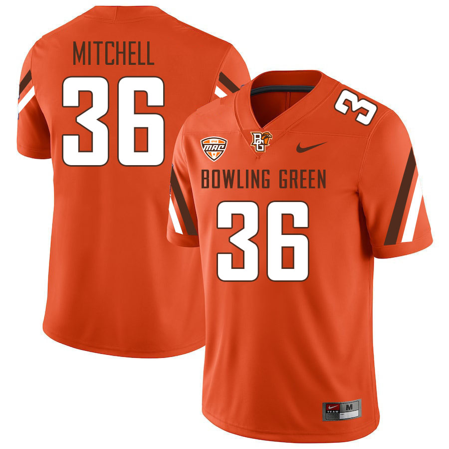 Bowling Green Falcons #36 Jabari Mitchell College Football Jerseys Stitched Sale-Orange